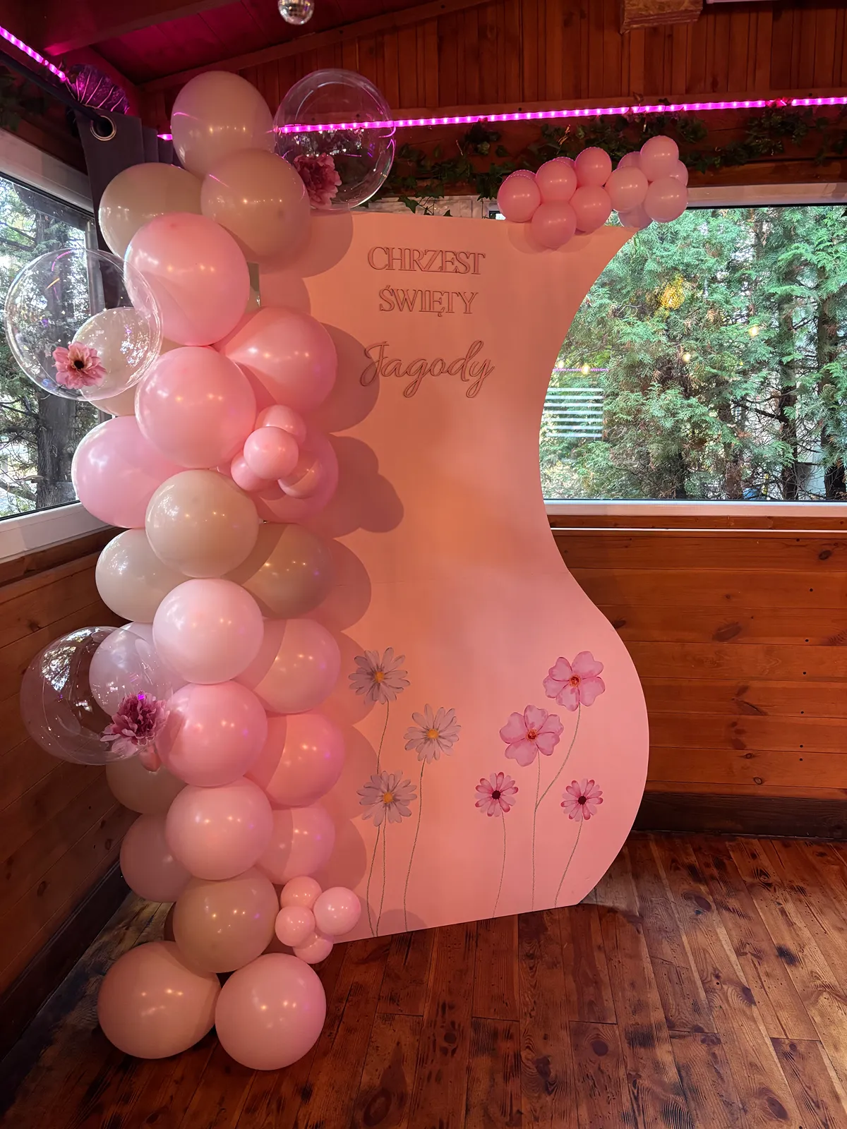 Ścianka balonowa na Chrzest Święty Aut Restaurant Legionowo